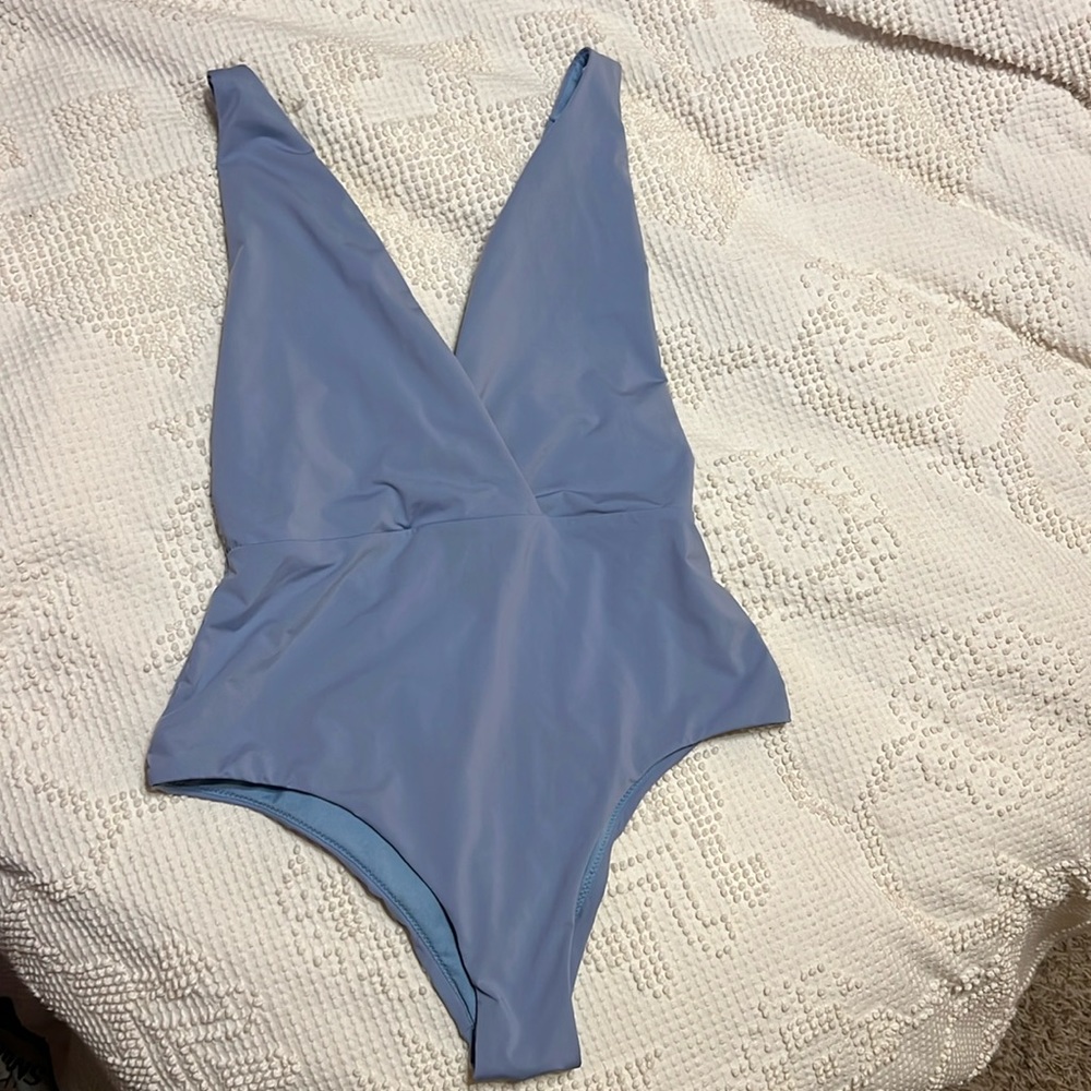 Zara Strappy Swimsuit one piece blue size medium